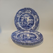 4x Spode Teller blau