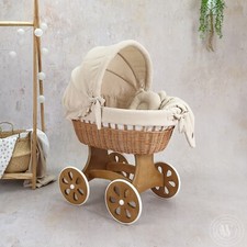 Stubenwagen, Bollerwagen Moseskorb Annabell, Bettbezug in der Farbe Beige