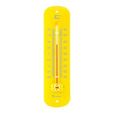 19cm Außenthermometer Metall Retro-Still gelb Innen Garten Thermometer Analog