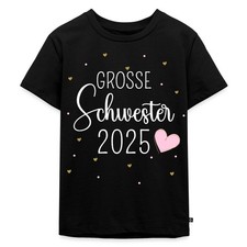 Große Schwester 2025 Mit Herzchen Kinder Premium Bio T-Shirt