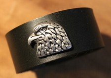Lederarmband mit Adlerkopf, Leder, Druckknopf, diverse Längen Indianerschmuck, 