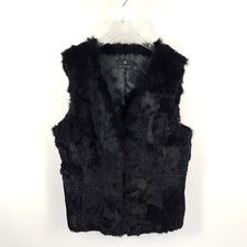 Milestone Fellweste Damen Gr. 44 Schwarz Kaninchen Fell Weste Gilet Ärmellos