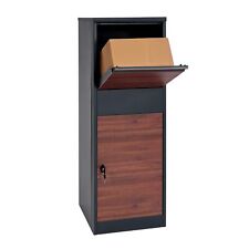 B-Ware Paketkasten MCW-G80, Paketbox Größe XL anthrazit Holzoptik dunkelbraun