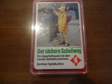 Altes Quartett Kartenspiel - Der Sichere Schulweg Berliner   Spielkarten