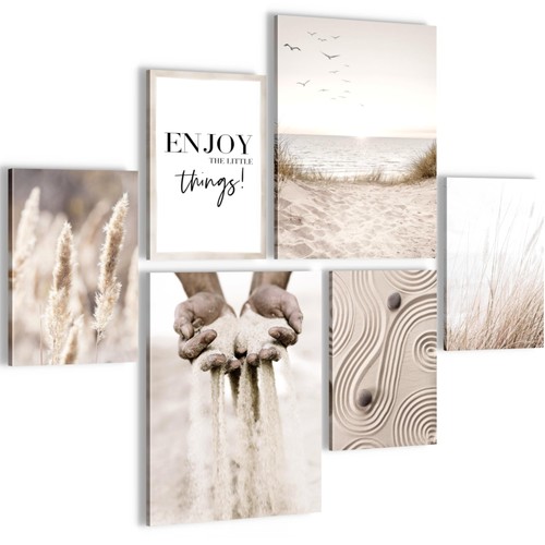 Wandbilder set boho pampasgras - set,