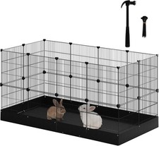 Freigehege für Kaninchen Freilaufgehege Bodenfutter Tür DIY-Kleintiergehege FL62