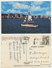 50047 - Hawaii - Katamaran vor Waikiki Beach - Ansichtskarte, gelaufen 5.1.1981