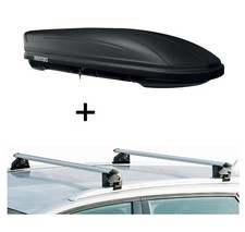 Dachbox MAA400L matt + Relingträger CRV107A für für VW Golf Sportsvan 5 Tür ab 1