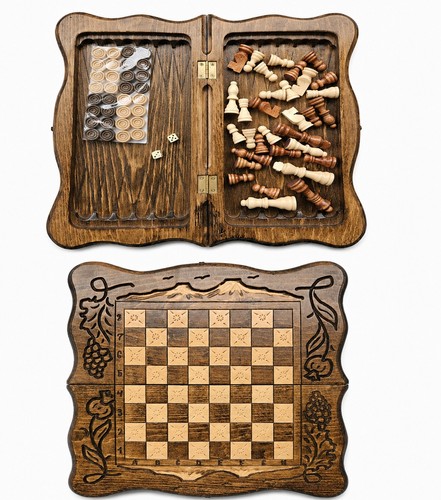 Backgammon nardy schach set - &,