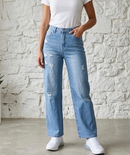 Stretch jeans hose wide - stretch, leg