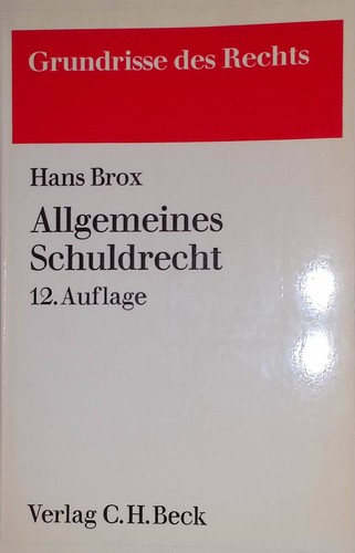 Allgemeines schuldrecht - allgemeines,