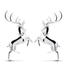 Gunmetal Hirsch-Emblems 1 Paar