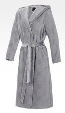 JOOP! Bademantel Damen Kapuze Cornflower allover 1652-713 Silber XL 48-50