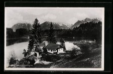 Freibergsee, Carben Haus mit Bergen, Ansichtskarte 