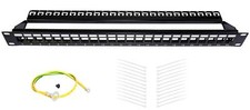 19" Modulträger Patchpanel 19 Zoll Patchfeld für 24 Keystone Module schwarz