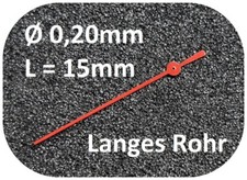 Sekundenzeiger 0,20mm Langes Rohr ROT L= 15mm - center second hand RED - 20LR