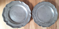 2 alte Zinnteller 23,5cm, 3