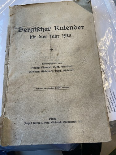 Bergischer kalender 1923 - kalender,