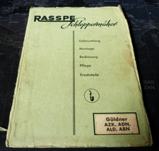 Orig.Rasspe Schleppermäher Güldner AZK,ADN,ALD,ABN Bedienung,Montage,EST,LU,Pf.