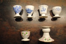 Eierbecher 5x Kerzenhalter 1x  Konvolut antik Porzellan