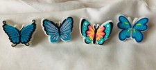 4 X Pin für Clogs, Crocs Schuhstecker Schmetterlinge Butterfly Sommer