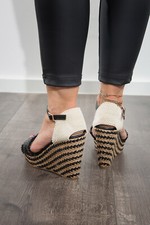 Anna Field High Heel Wedges  Schwarz / Creme / 36