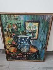 Schönes Bild Ölbild Abstrakt Obst signiert Siegfried Händel 