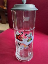 Bierkrug  mit Zinndeckel 0,5l Glaskrug Bierseidel Humpen 