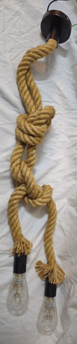 Vintage hanfseil pendelleuchte - hanfseil,