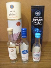 Ouzo -  leere Flaschen und leere Dosen  Glas/Blech/Pappe