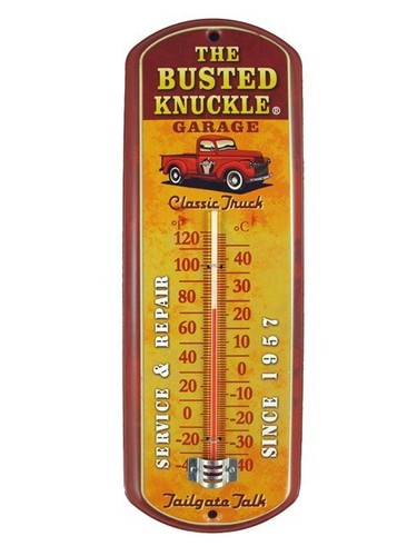 Blechschild mit thermometer - mit,