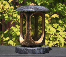 Grab-Laterne mit Rosette Grablicht Grab-Schmuck Granit  Orion  für Friedhof Grab