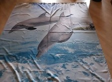 Vorhänge Fenster Kinderzimmer mit Delfinen