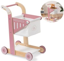 Einkaufswagen SHOPPY aus Holz für Kinder (Altrosa) Kindereinkaufswagen
