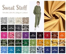 Wintersweat Meterware uni - Sweatshirt Stoff meliert - Sweat Stoff uni *Ab 50cm