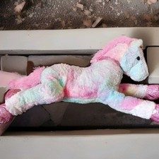 Plüschtier Kuscheltier Regenbogenpferd Pferd Pony Bunt Groß 90 Cm Pony 