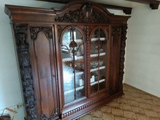 Historismus-Vitrine aus Eiche im Renaissance-Stil um 1880