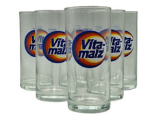 6x Vitamalz Gläser 0,2l Sahm Trinkglas Vita Malz Sammler Glas Trinkgläser