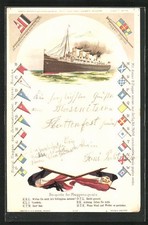 Lithographie Passagierschiff