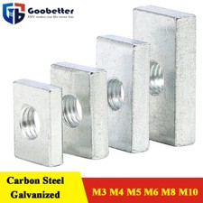 Rechteckig Kohlenstoffstahl Verzinkt Nutenstein Gewindeplatte M3 M4 M5 M6 M8 M10