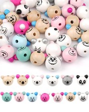 Holzperlen mit Gesicht 36