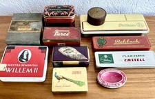 Konvolut 10 alte Blechdosen + 1 Bakelit  / Juno, Pelikan,  Messmer,  Faber, ATOS