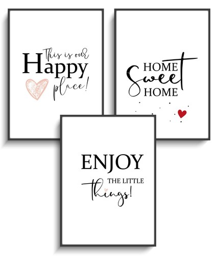 Wandbild deko 3er set - wandbild,