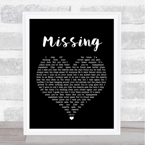 Missing black heart song lyric - heart,