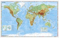 Weltkarte physisch wandkarte - weltkarte,