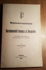 Jena - Burschenschaft Arminia auf dem Burgkeller - 1909 - Verzeichnis Mitglieder