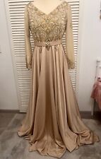 Takschita Abendkleid Strass Kleid Beige M L 38 40 42 Hochzeit Verlobung Orient