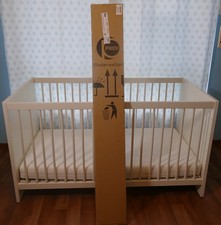 PAIDI Biancomo Kinderbett Babybett mit Matratze mit neuem OVP Umbauteil weiß