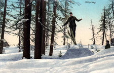 Man Snow Skiing Jump SKISPRUNG