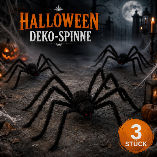 Halloween spinnen 150cm - 3x,